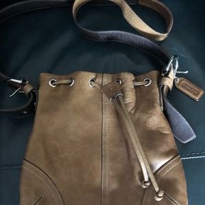 Coach soft leather small drawstring bag